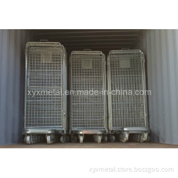 4 Sides Security Steel Wire Roll Trolley Cage